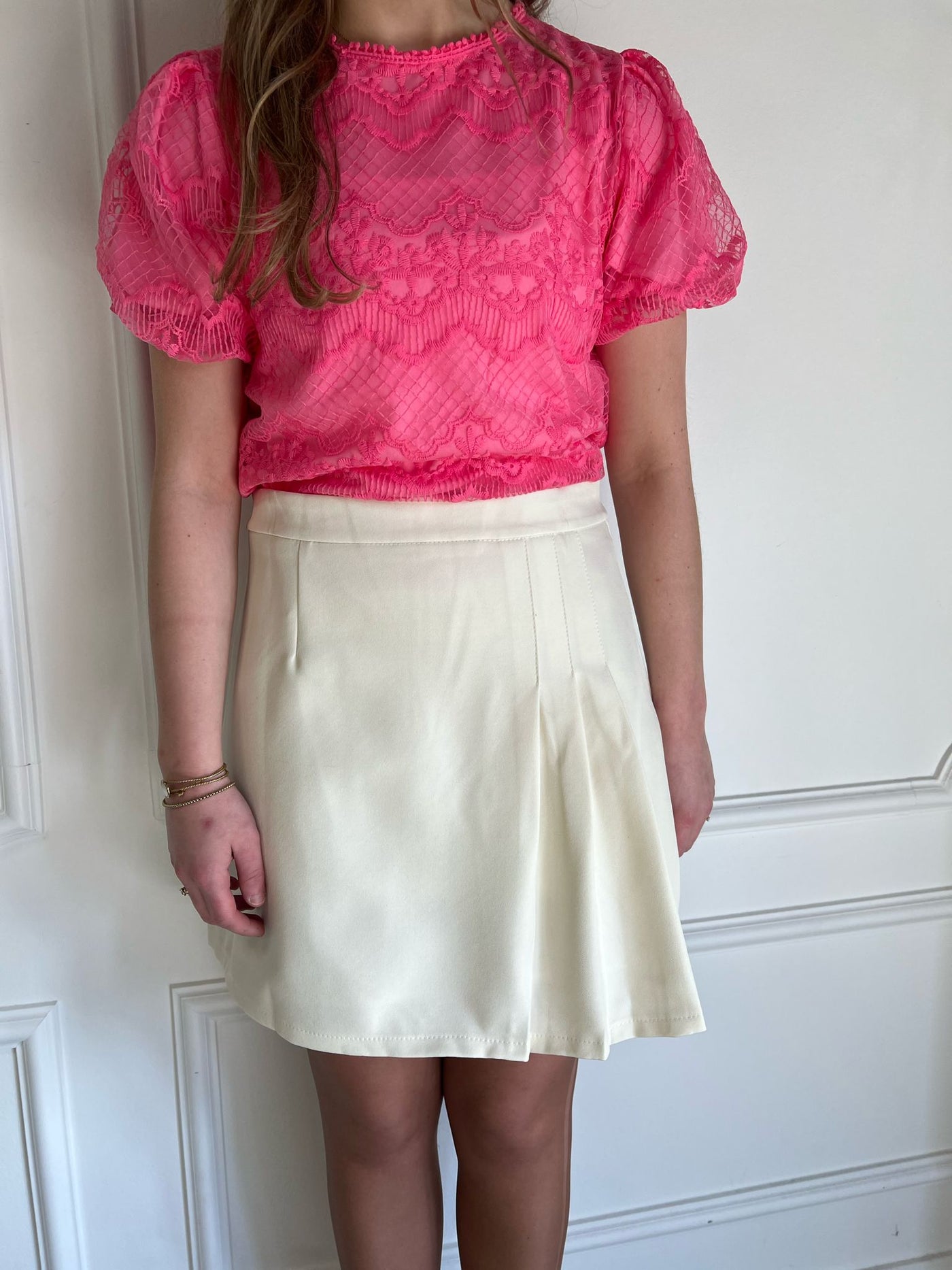 Skirt plisse W18783 Off-white