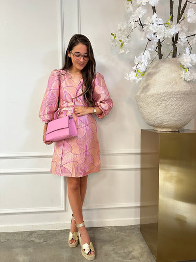 Jurk print A-95182 Rose