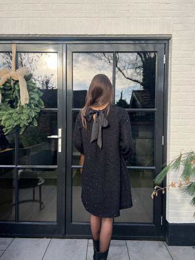 Dress pailetten strik 40812iv1250 Zwart