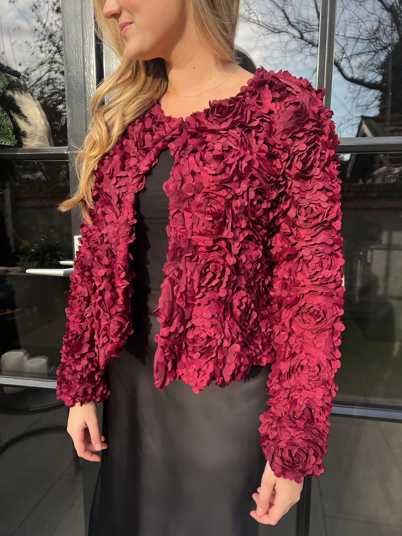 Jacket flower 4649 Bordeaux