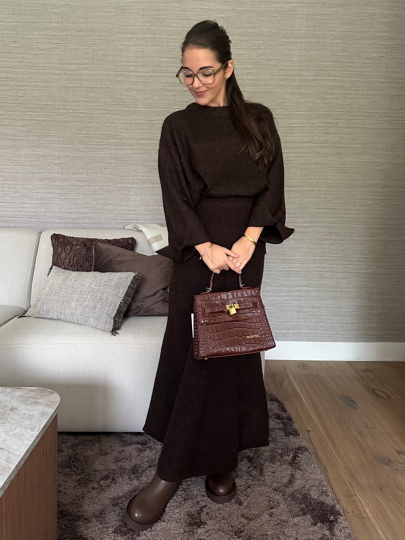 Skirt gebreid 17-1748 Brown