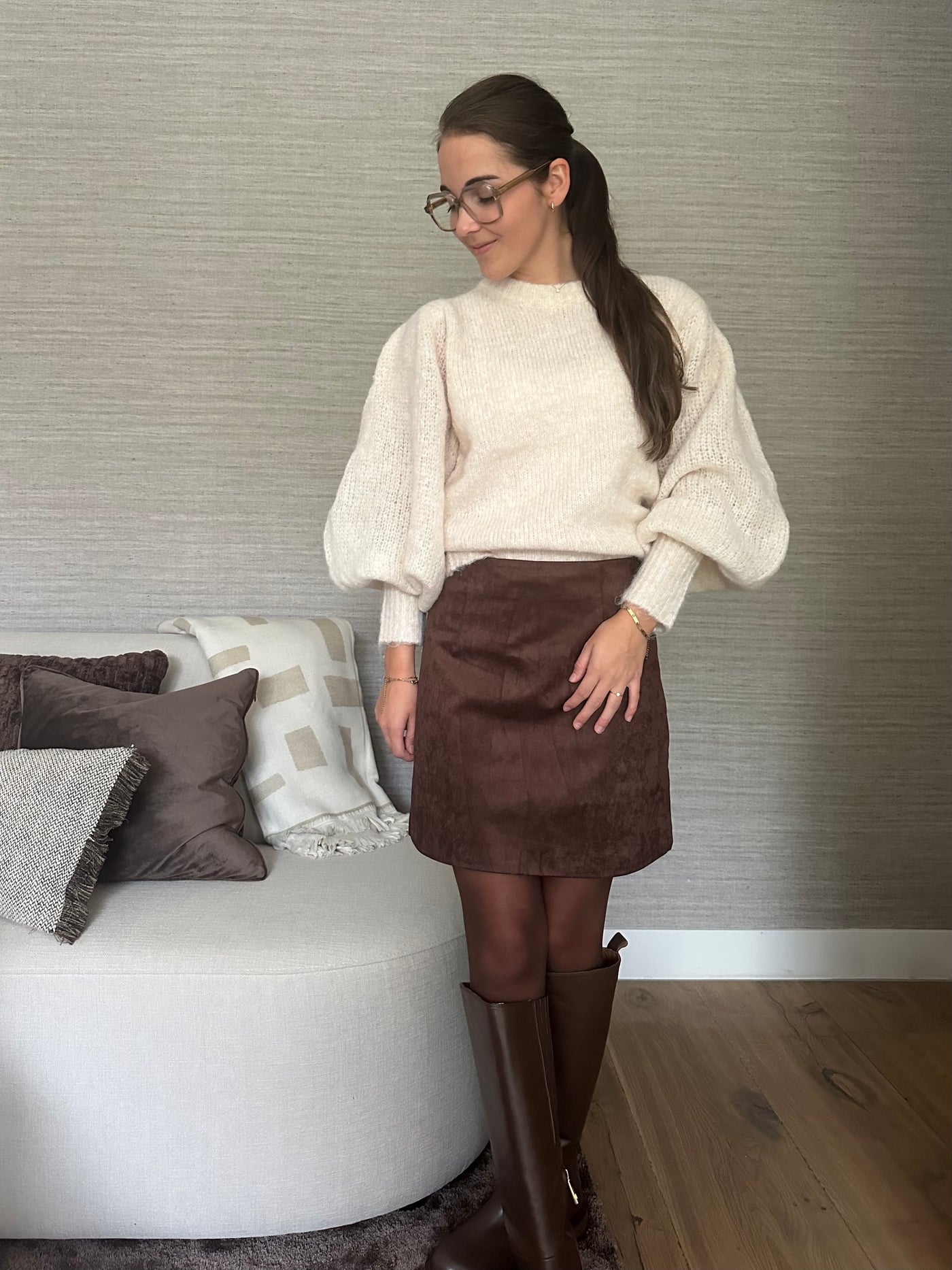 Skirt suede 14-14106 Brown