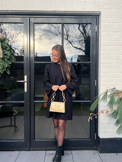 Dress pailetten strik 40812iv1250 Zwart