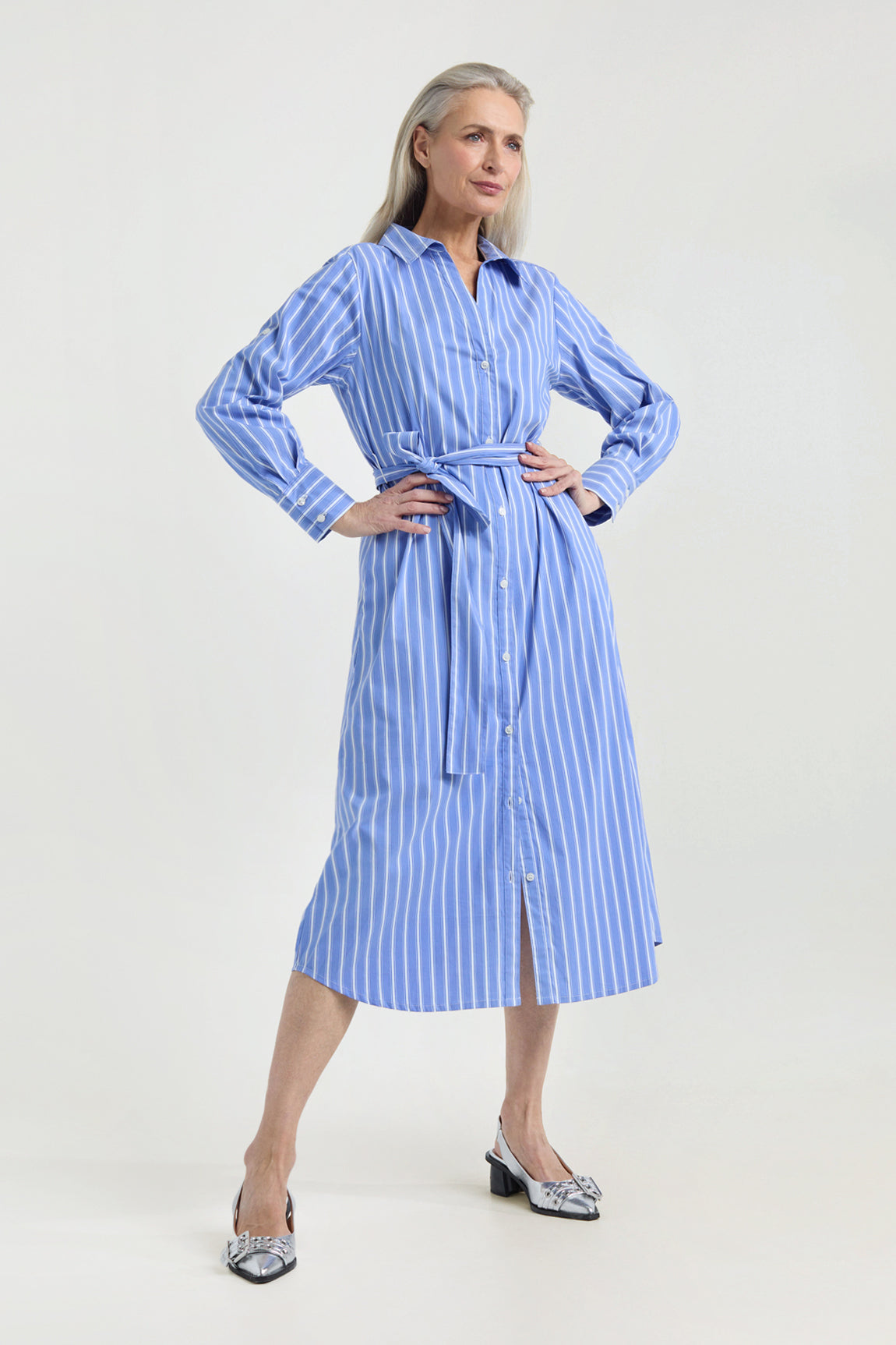 Dress julio 5216033318 Royal blue stripe