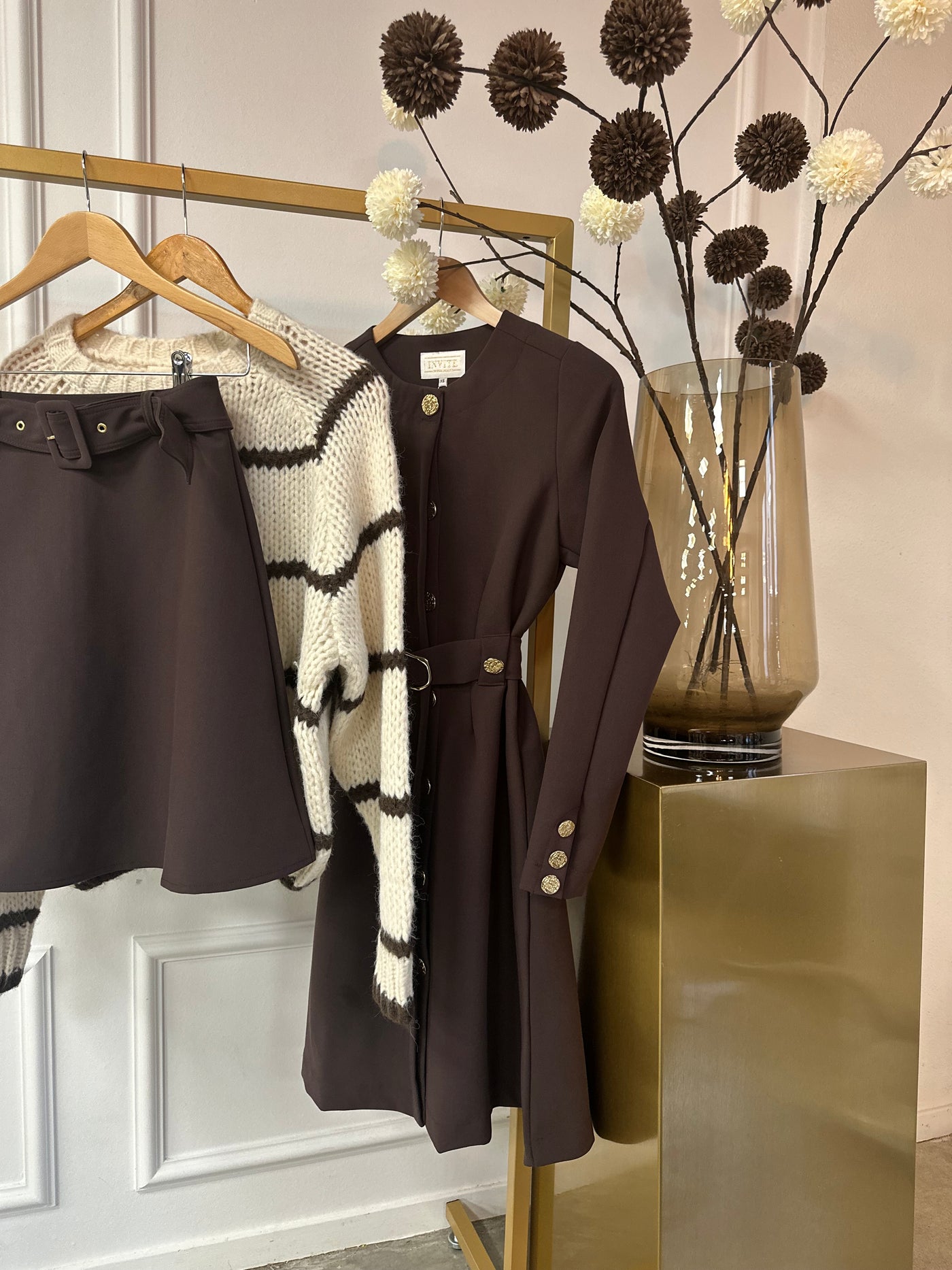 Skirt sara uni  IN-SARU-25 Dark brown