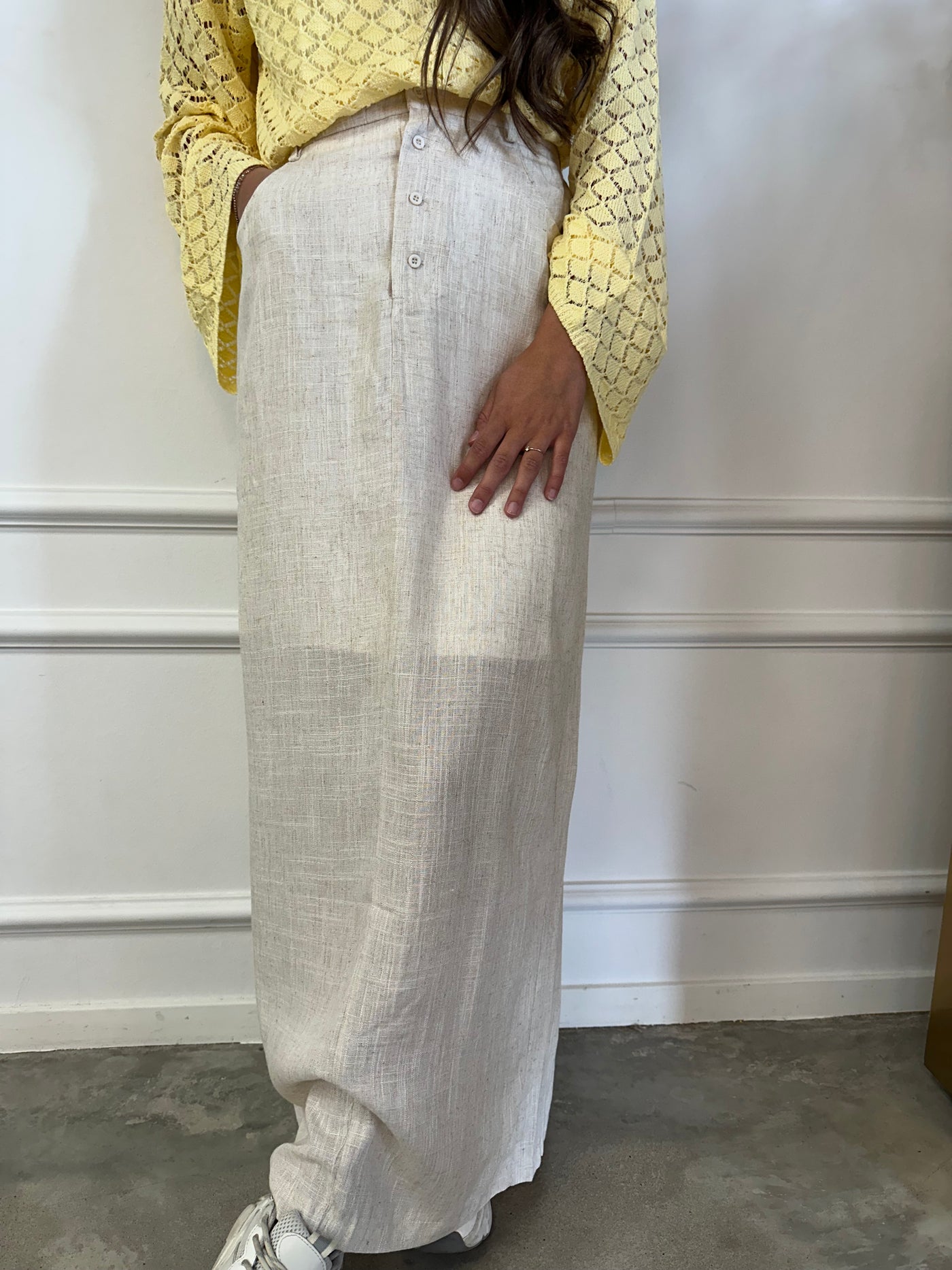 Skirt maxi linnen 3113 Beige