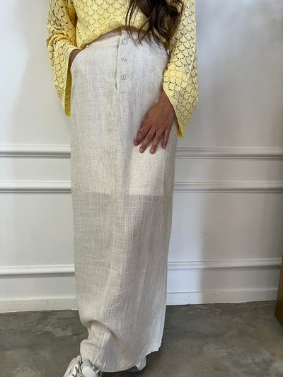 Skirt maxi linnen 3113 Beige