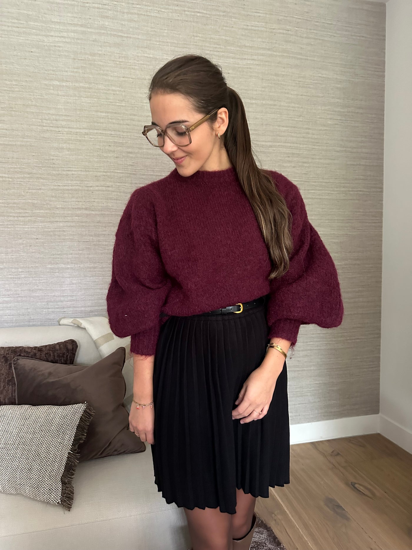 Skirt plooi MN-02 Zwart