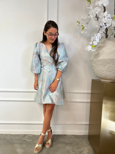 Jurk print A-95182 Blue