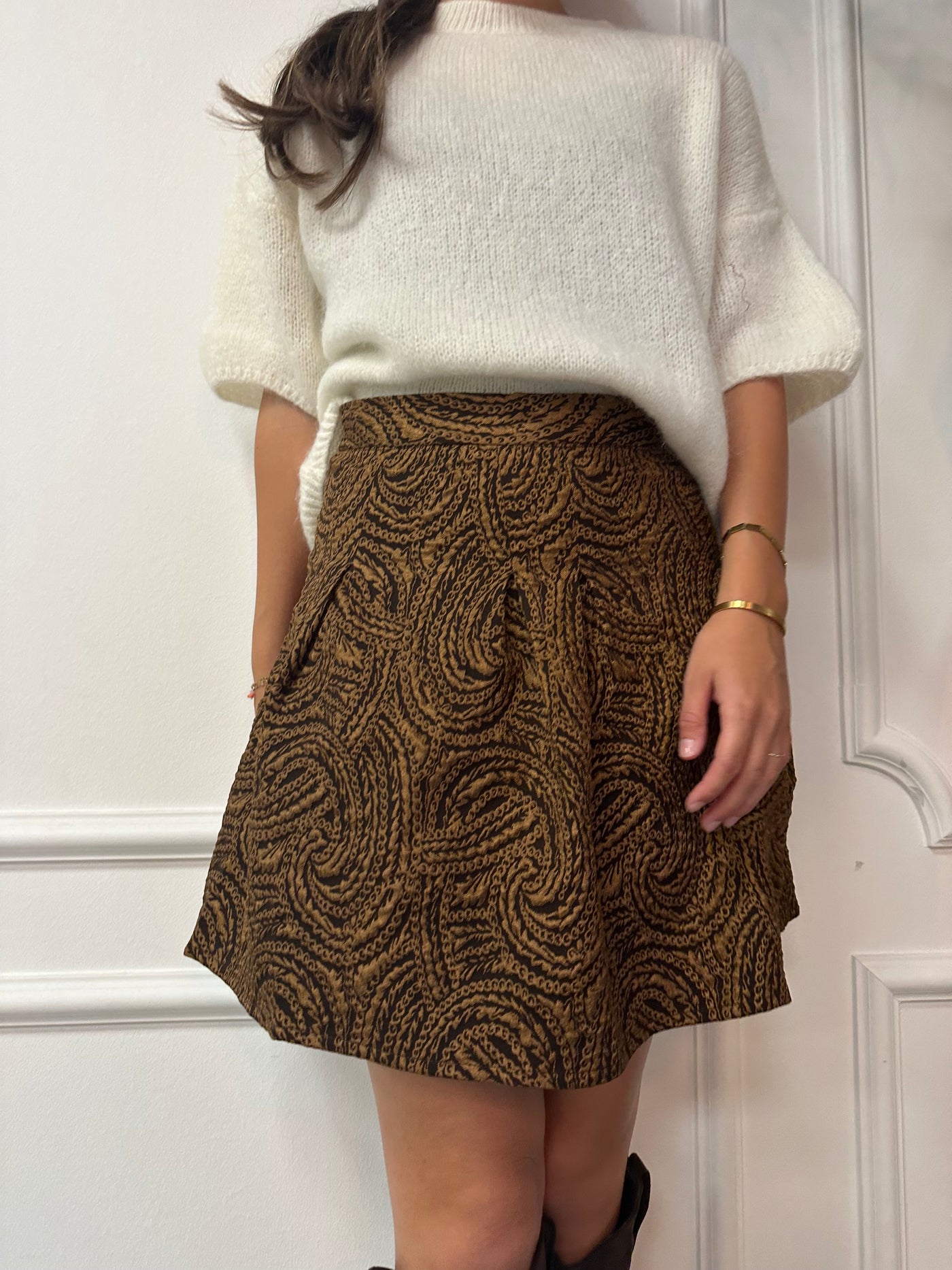 Skirt print  A2256 Camel