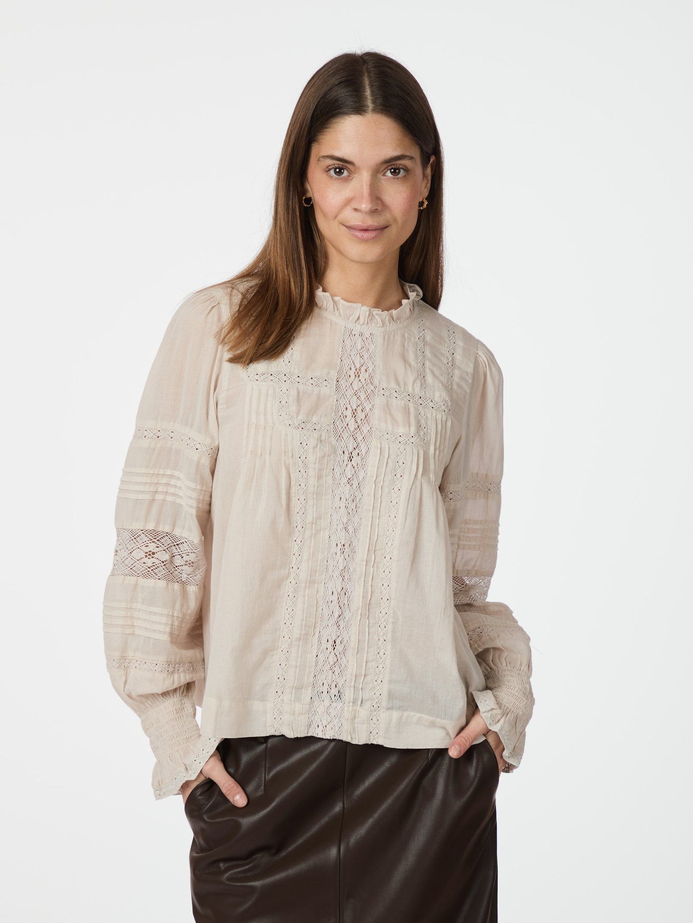 Blouse Ebba S voile 163142 Beige