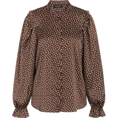 Blouse acaciabb BBW3195 Brown/cream dot print