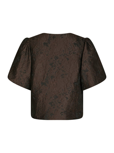 Blouse aisa brocade 166369 Dark brown
