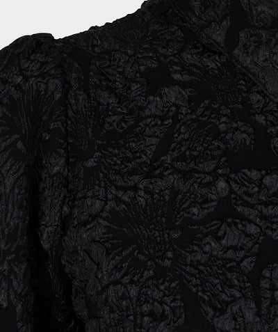 Blouse basic flower jacquard W23.15727 Black