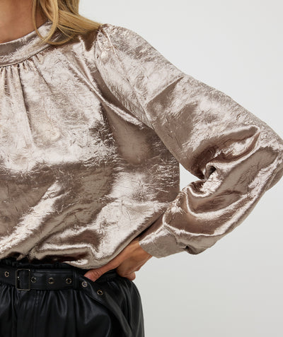 Blouse crushed satin F24.15706 Gold