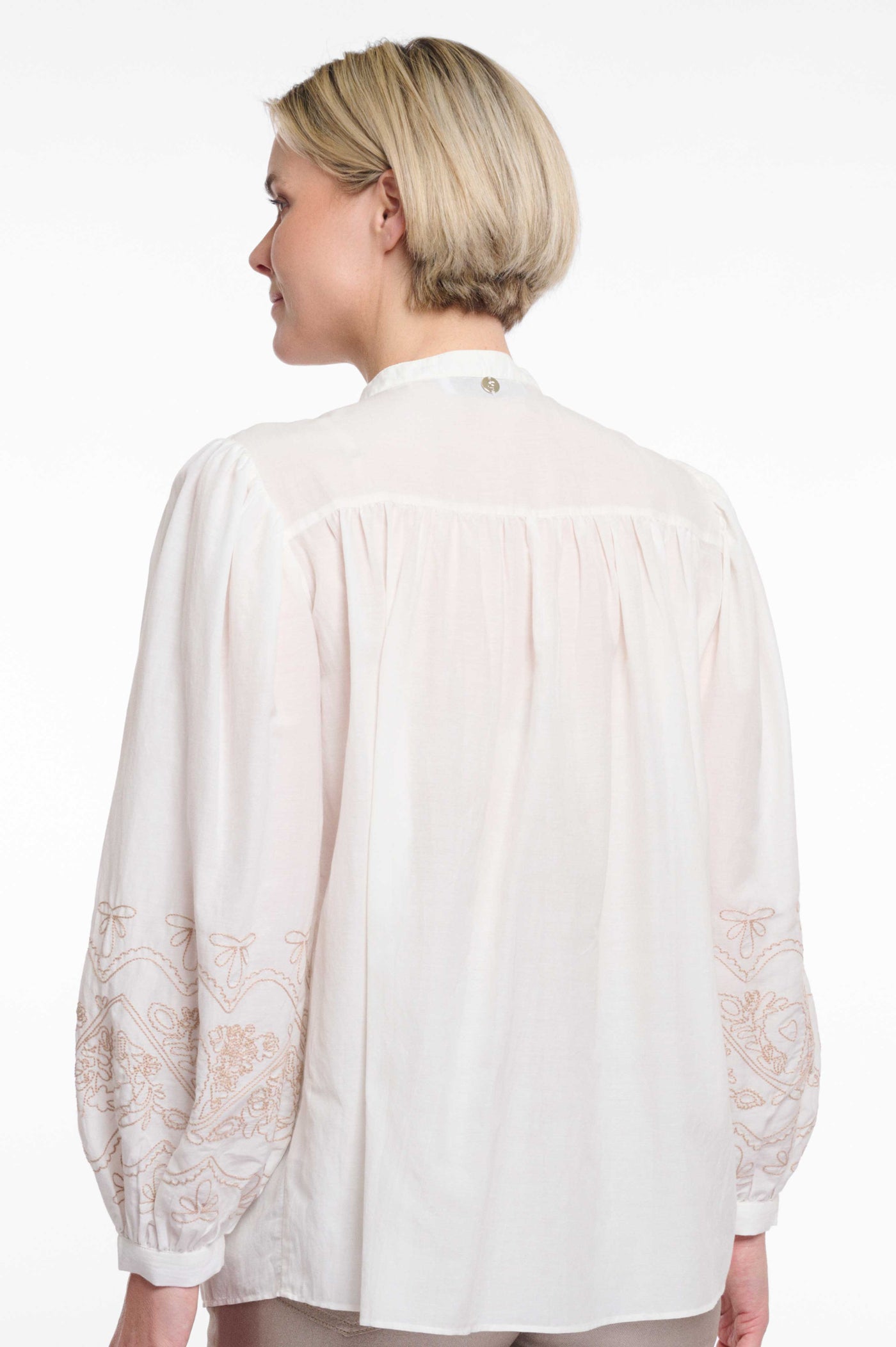 Blouse embroidered sleeve Eldora.7002522 White