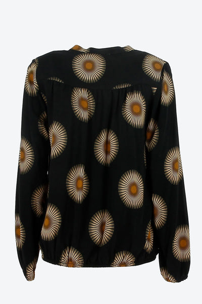 Blouse flower 840001 Navy/ecru