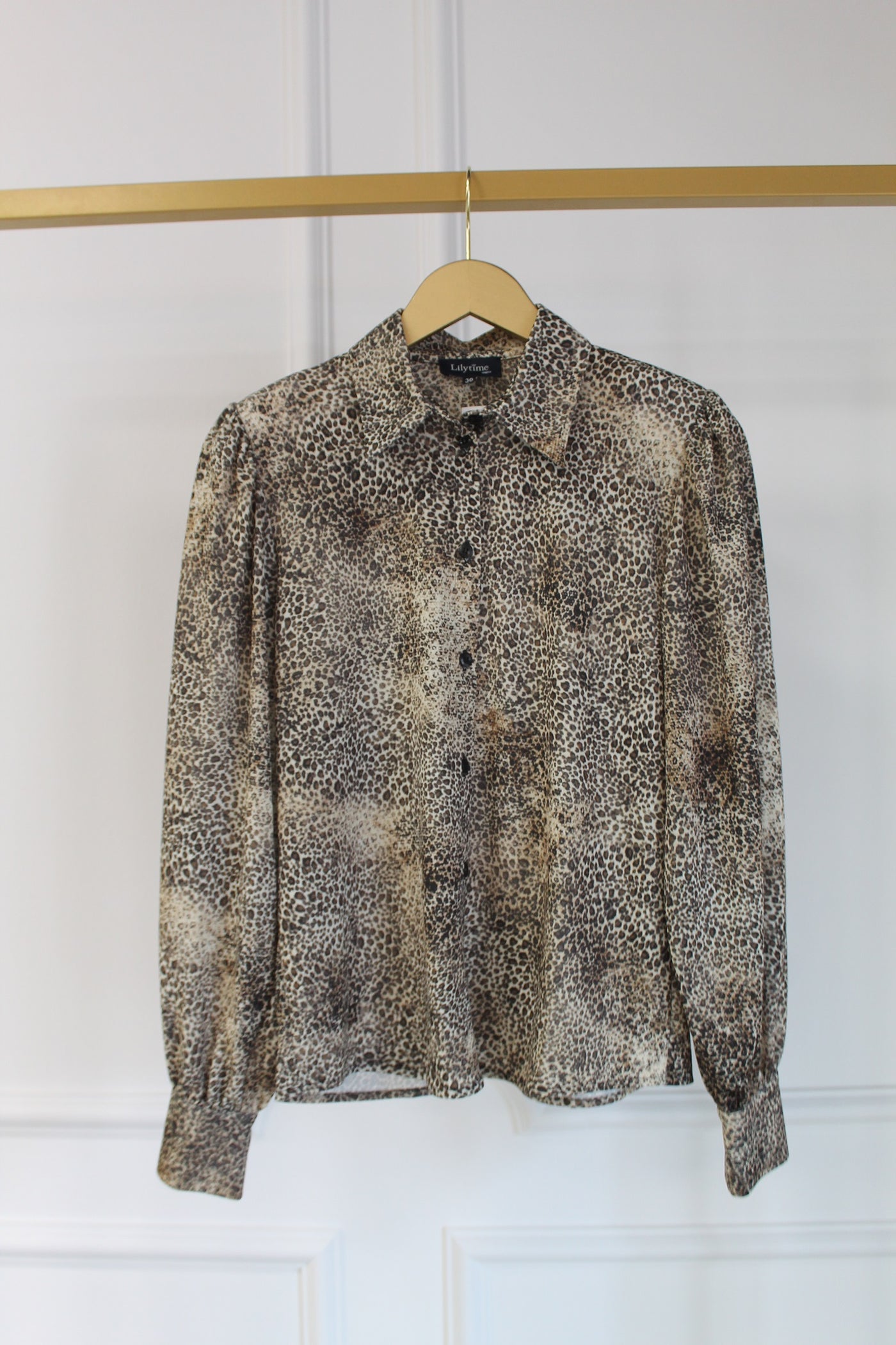 Blouse lea print Lea-print Panterprint camel