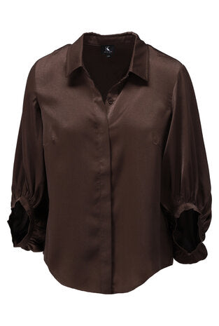 Blouse met speciale mouwen B773 Bruin