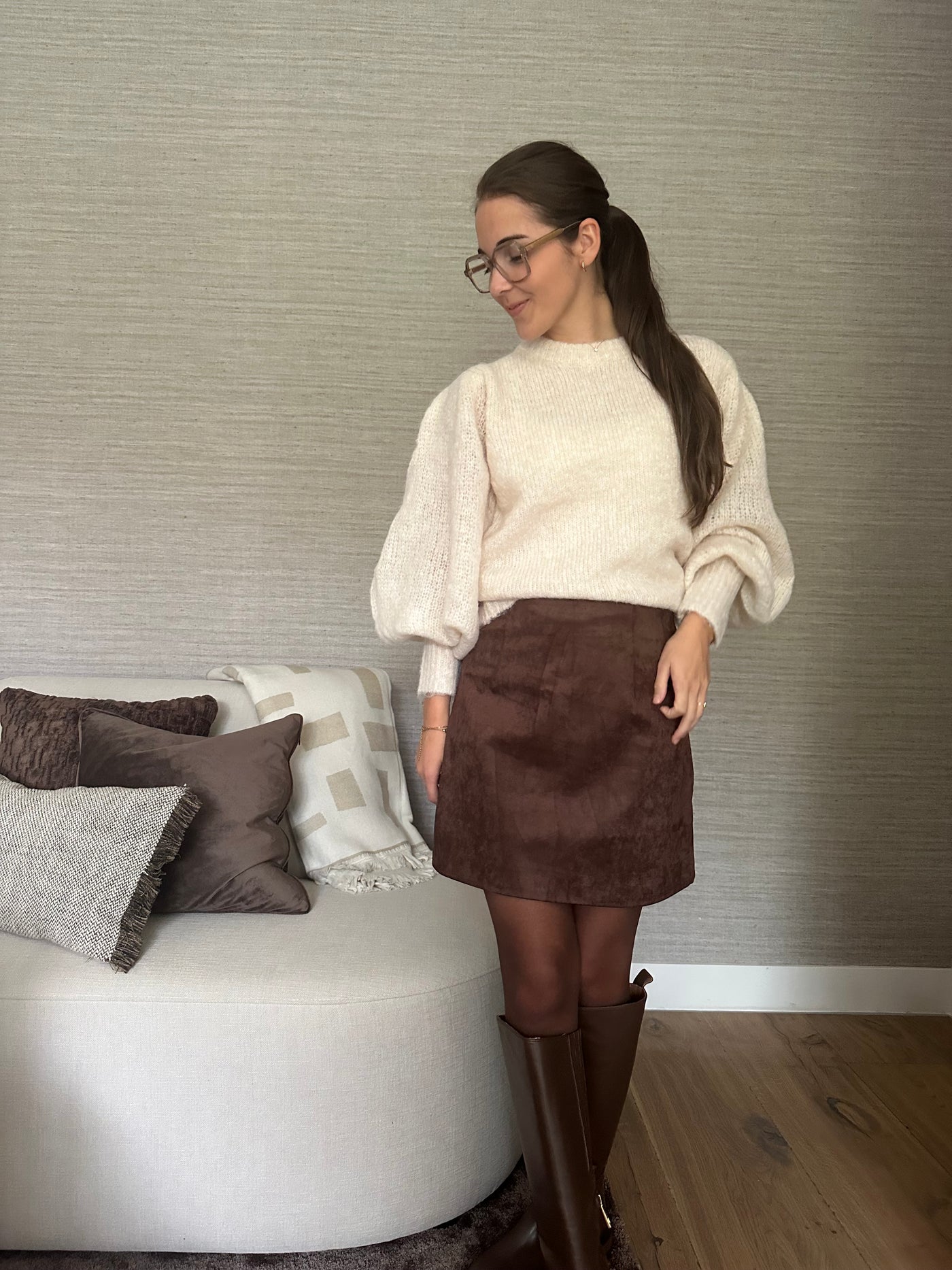 Trui grofgebreid 3-332 Beige