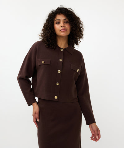 Cardigan boxy F24.07507 Chocolate