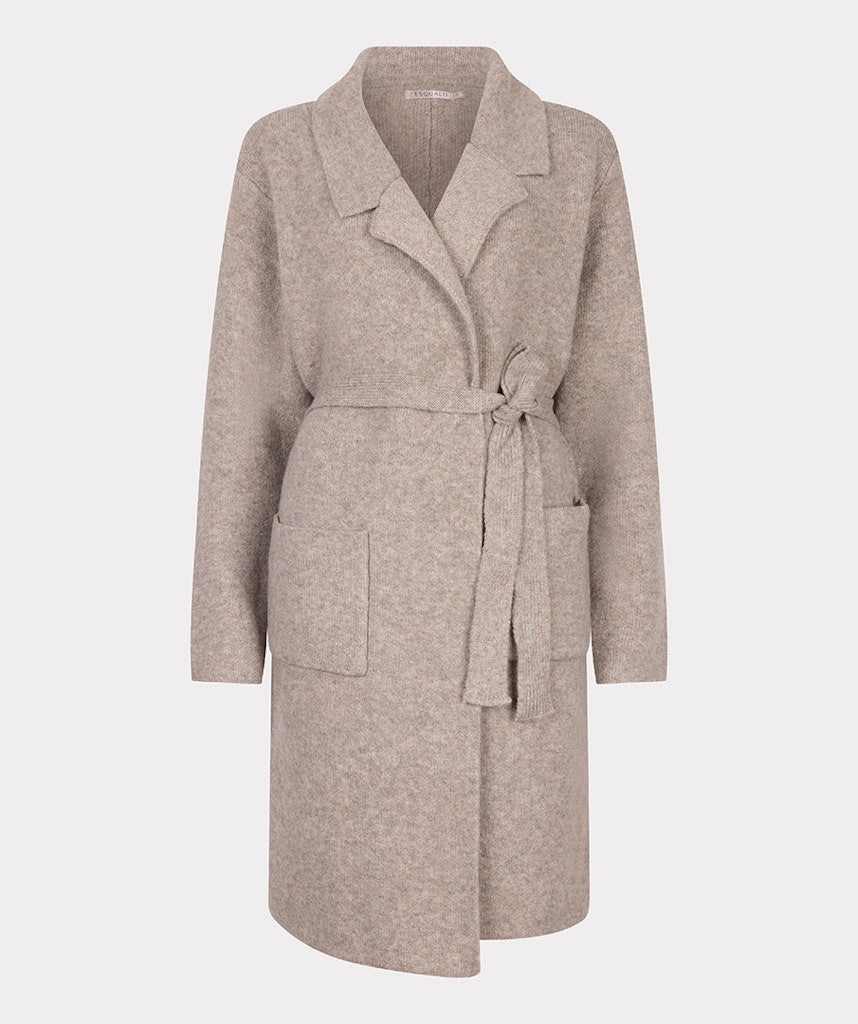 Cardigan long pockets F25.18505 Taupe
