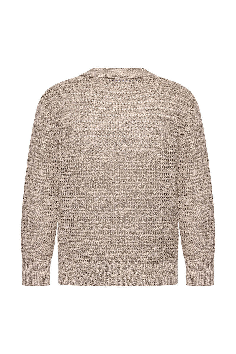 Cardigan metallic EX12-25277 Pebble