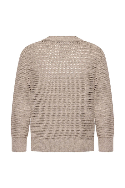 Cardigan metallic EX12-25277 Pebble