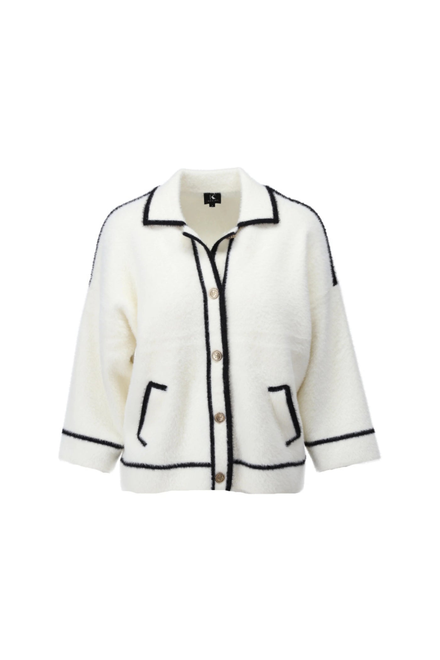 Cardigan met knopen B846 Ecru