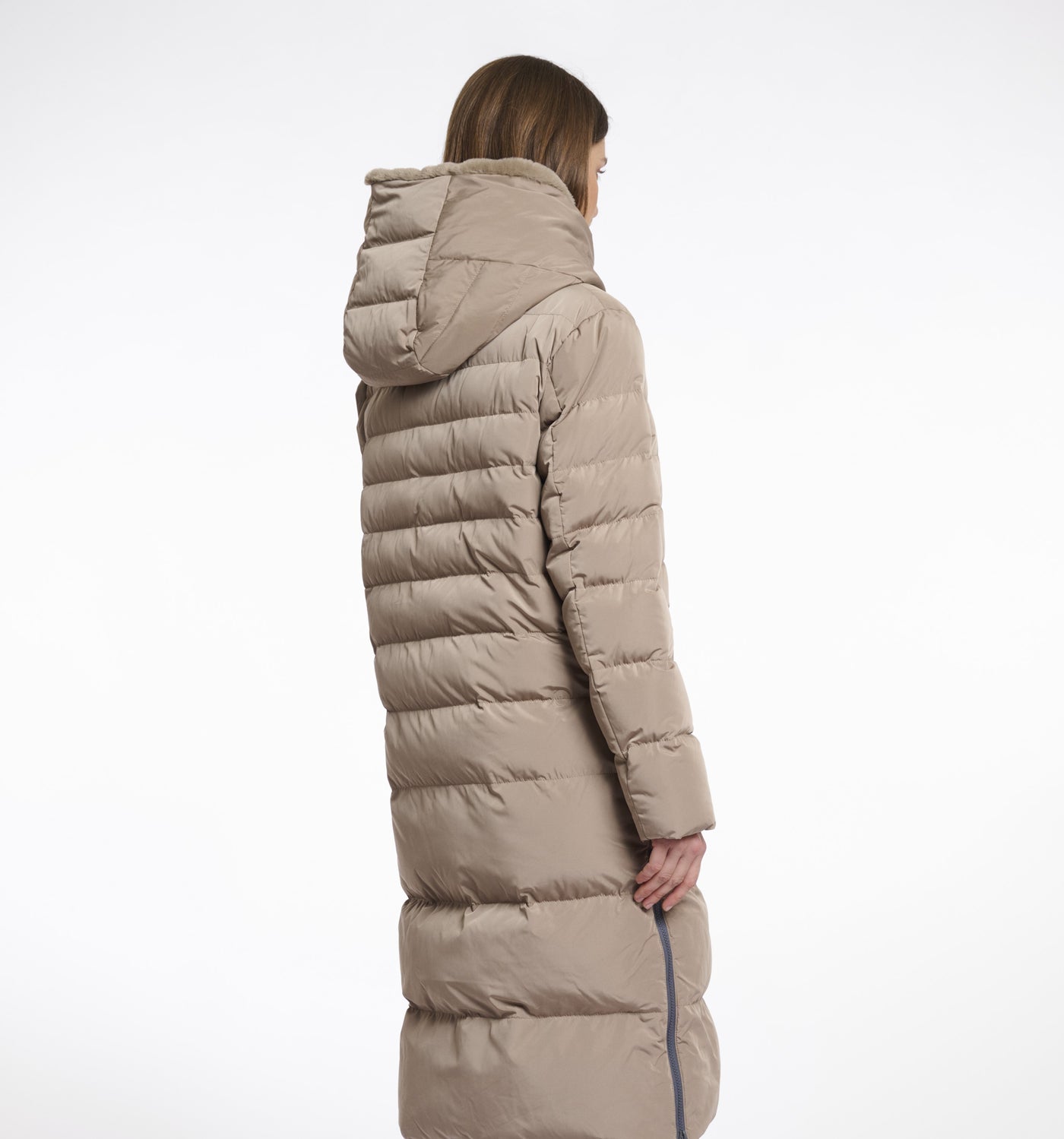 Coat long padded  keilafur.7002511 Toffee