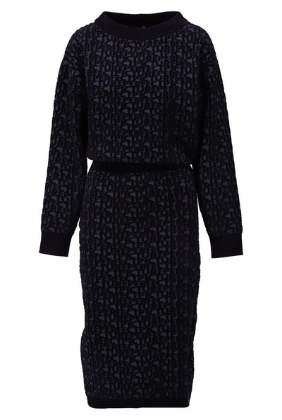 Dress gebreid B835 Blauw