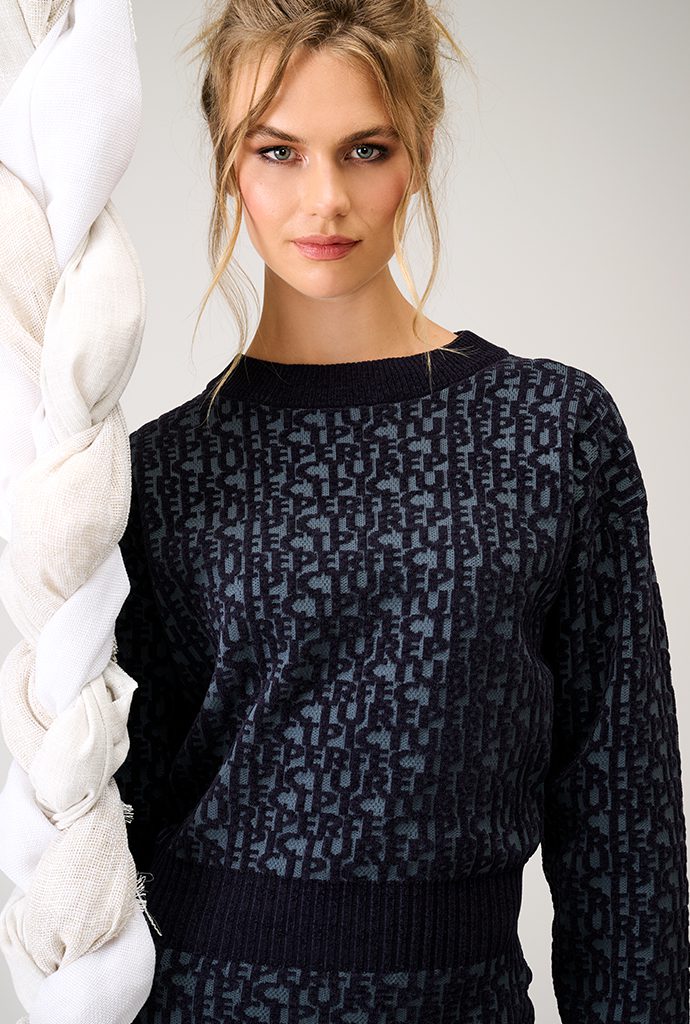 Dress gebreid B835 Blauw