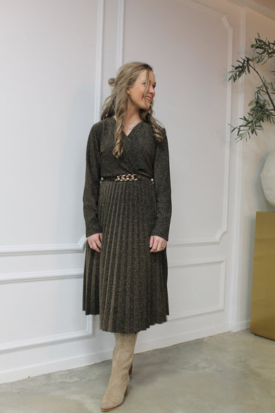 Dress lurex midi 16850 Brons