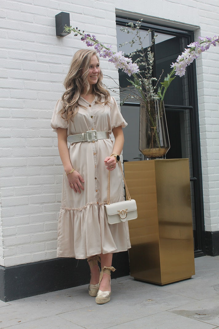 Dress maxi with belt X1959 Beige