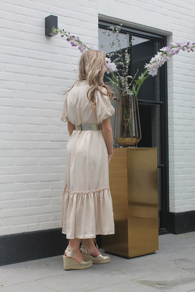 Dress maxi with belt X1959 Beige