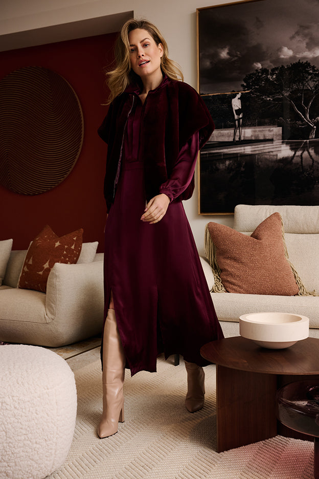 Dress nicla long 61044300 Pinot noir