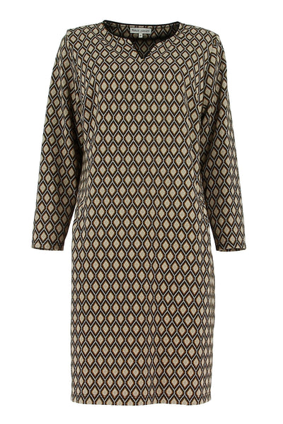 Dress print signe nature 890017 Beige/noir