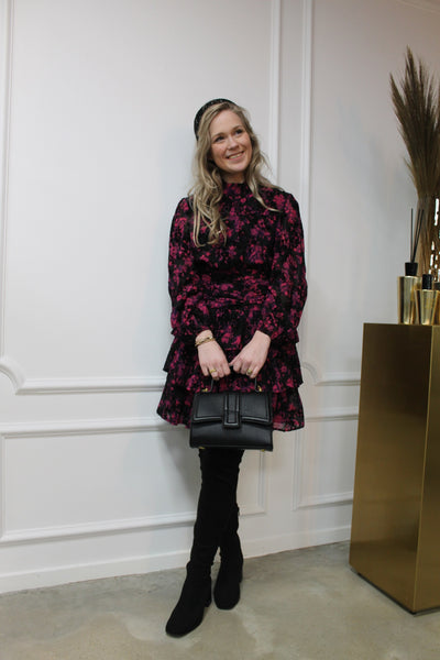 Dress print velours CY3963A Black