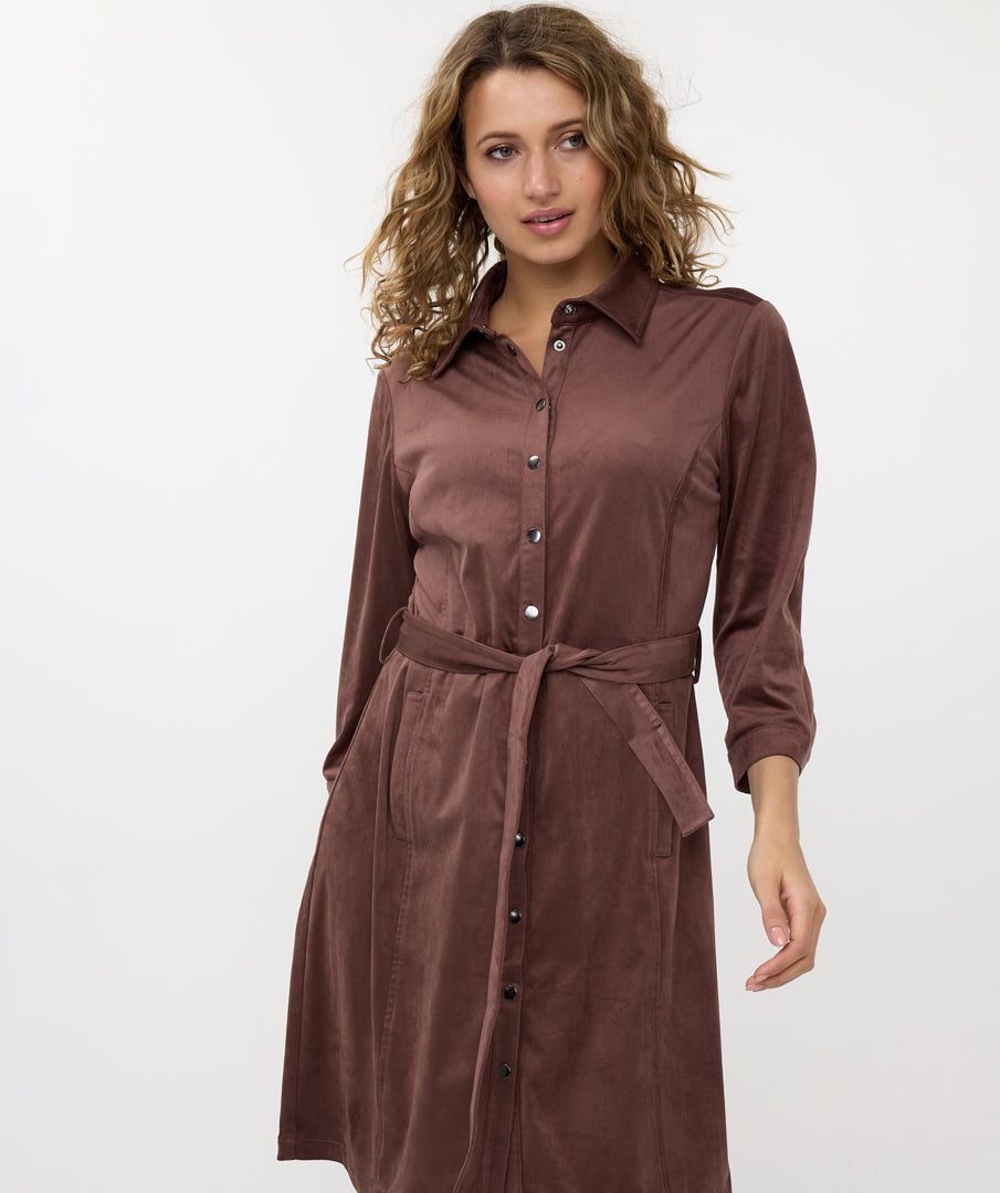 Dress suedine f24.10503 Chocolate