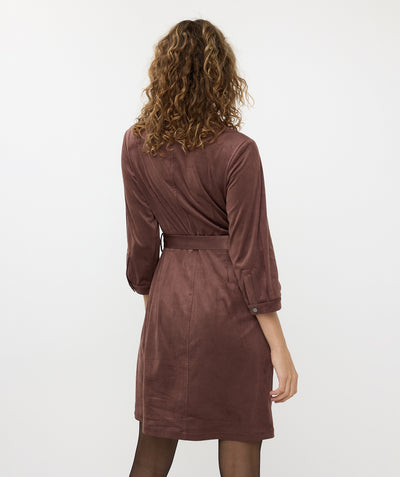 Dress suedine f24.10503 Chocolate