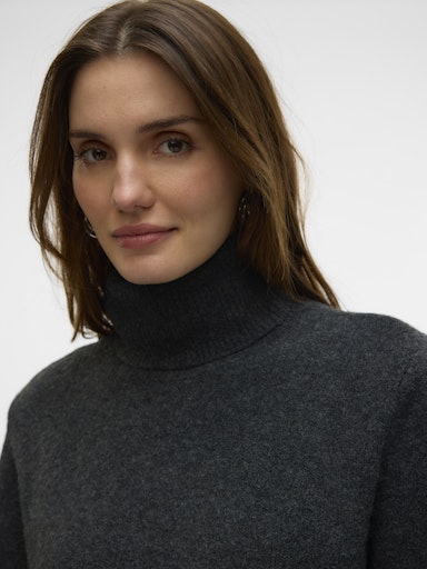 Dress vmboom ls rollneck 10326874 Dark grey melange