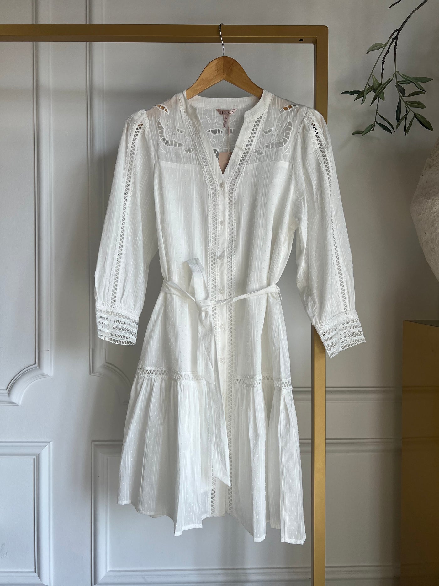 Dress plumetis lace HS24.14230 Off-White
