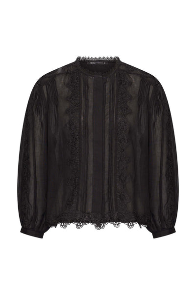 Blouse fancy lace EX14-25183 Black