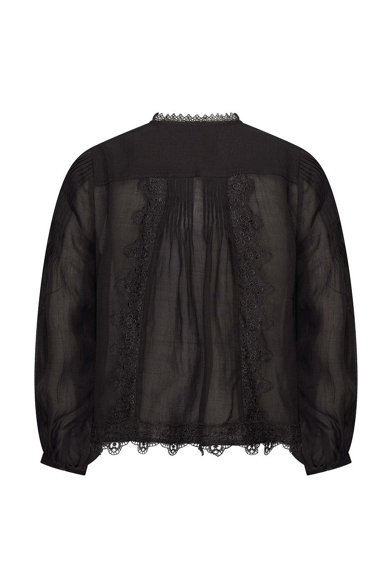 Blouse fancy lace EX14-25183 Black