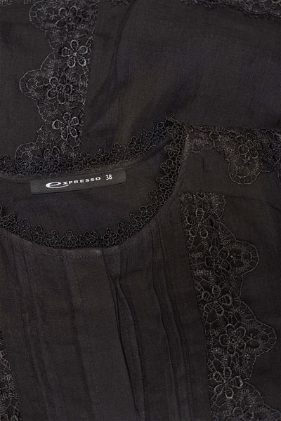 Blouse fancy lace EX14-25183 Black