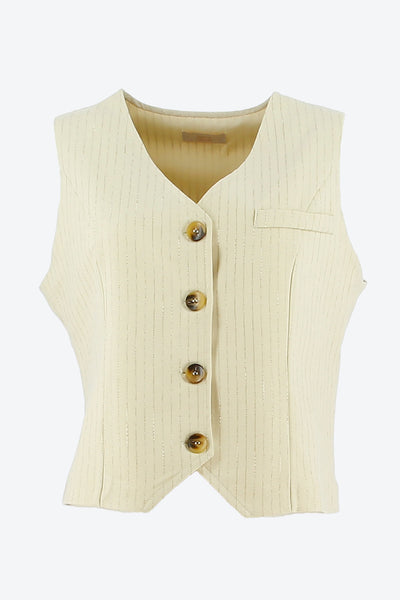 Gilet stripe 843075 Beige