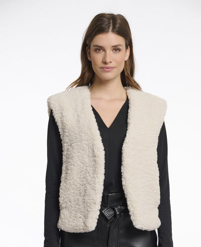 Gilet teddy cropped Frencie.7002512 Birch