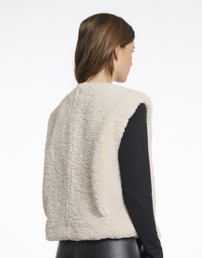 Gilet teddy cropped Frencie.7002512 Birch