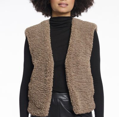Gilet teddy cropped Frencie.7002512 Toffee