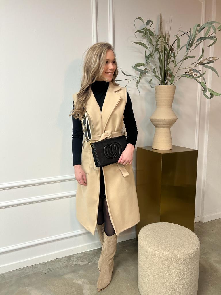 Gilet wol zakken 4481 Beige